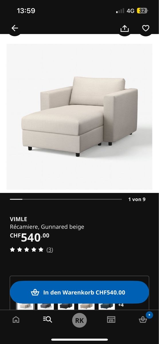 Sofas: Ikea vimle recamiere – Gebraucht aus Studen SZ von Lkurigee 1