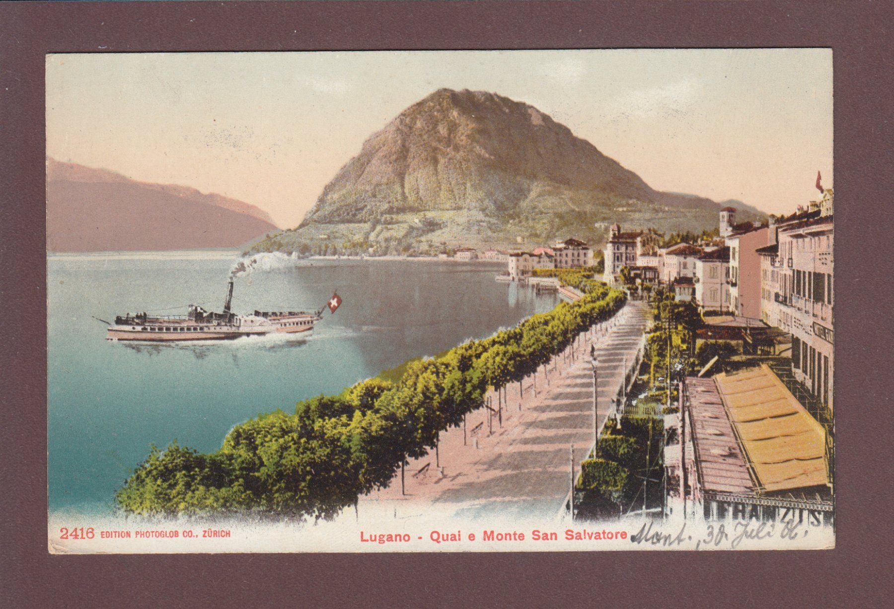 Cartoline postali: LUGANO - Quai - Nave – Usato da Pully venduto da nicecards