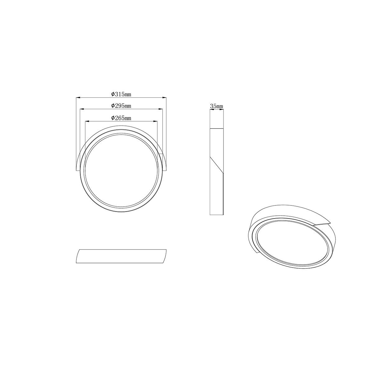 Kronleuchter & Deckenlampen: LED Deckenleuchte, Rund, Weiss, 31 cm Ø – Neu (gemäss Beschreibung) aus Kreuzlingen von Smart-Light 5