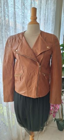 Veste en cuir camel  *Massimo Dutti* Taille M