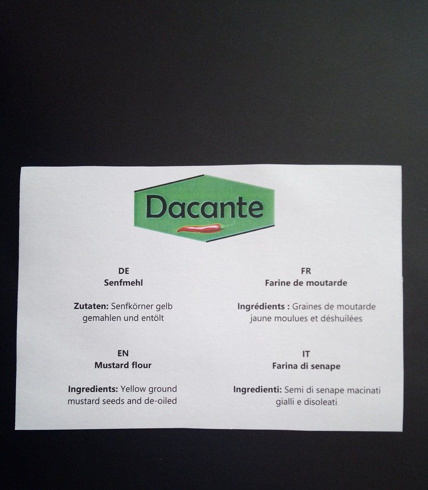Lebensmittel & Spezialitäten: Dacante Senfmehl 500 g – Neu und originalverpackt aus Werdenberg von EXAStoreGmbH 2