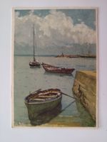 Quai D'Ouchy Lausanne Segelboot  Francois Bocion dat. 1943