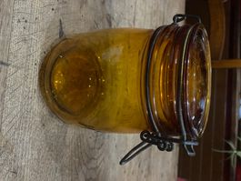Bocal 3/4 litre ancien vintage orange