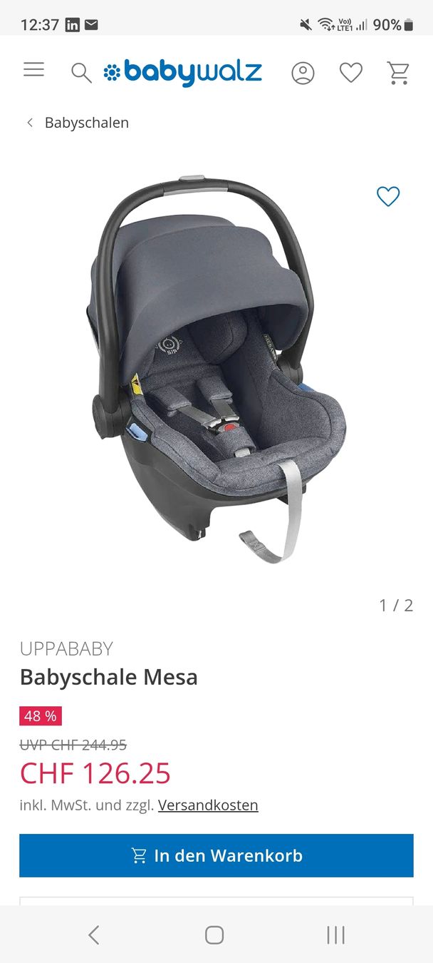 UPPAbaby Auto-Kindersitze: UPPAbaby MESA Babyschale inkl. ISOFIX-Basis – Gebraucht aus Gebenstorf von bro_jq5t