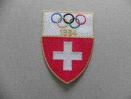 Olympia Olympiade Abzeichen gestickt Schweiz 1994 Lilehammer