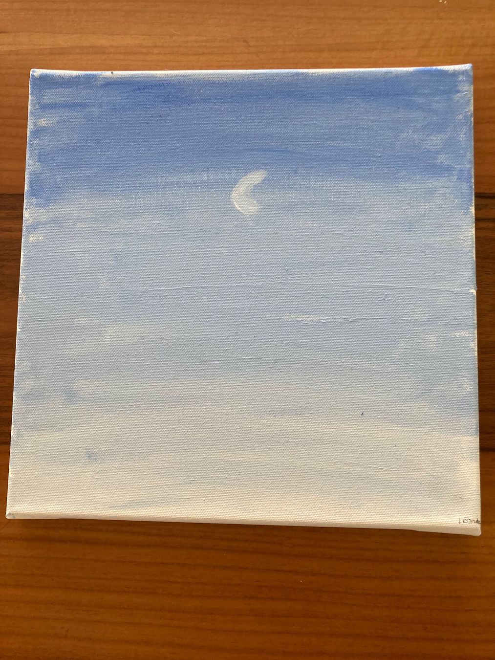 Gemälde: Bild: schöner blauer Hinmel mit Mond – Gebraucht aus Oetwil am See von mil_j9hh