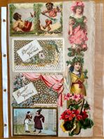 5 Seiten antike Oblaten Bilder ca. 1890 Schokolade