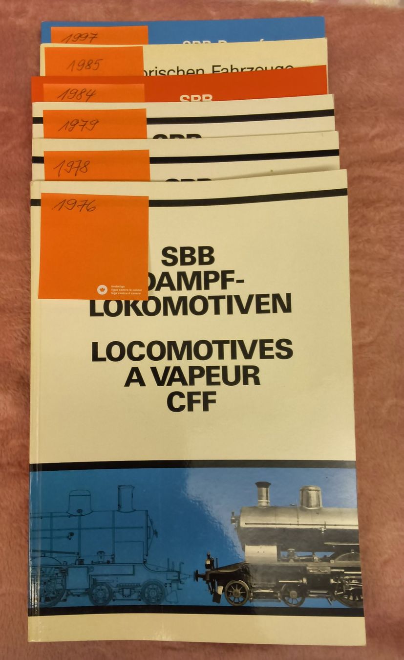 Zeitschriften & Magazine: 6er set SBB Dokumentation  Rollmaterial 1976 - 1997 – Neu (gemäss Beschreibung) aus Hallau von histoiremerveilleuse