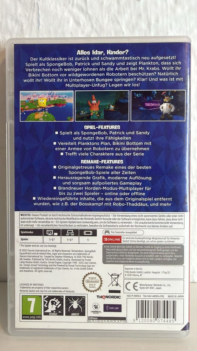 Nintendo Giochi: Spongebob Battle for Bikini Bottom Switch Game – Usato da Ehrendingen venduto da bubulence 1