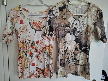 2x elixelle Shirts  Blumenprint-Set / Grösse S