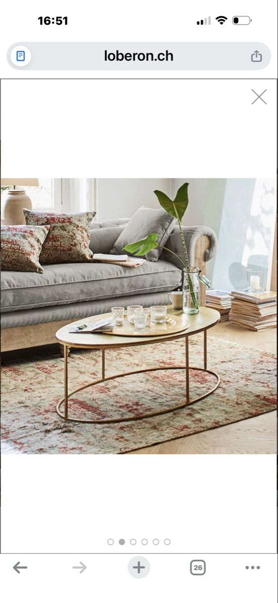 Tavoli: Oval Couchtisch  Altgold-Finis  – Usato da Höri venduto da Blumenfee