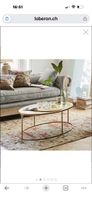 Oval Couchtisch  Altgold-Finis 