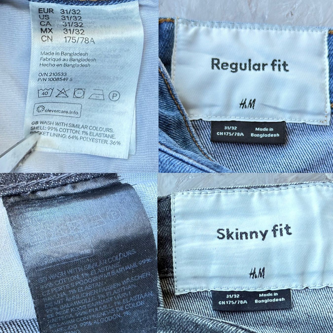 H&M Jeans: 2 jeans homme en coton, 31/ 32 – Usato da Thônex venduto da Suisse.Shopping 9
