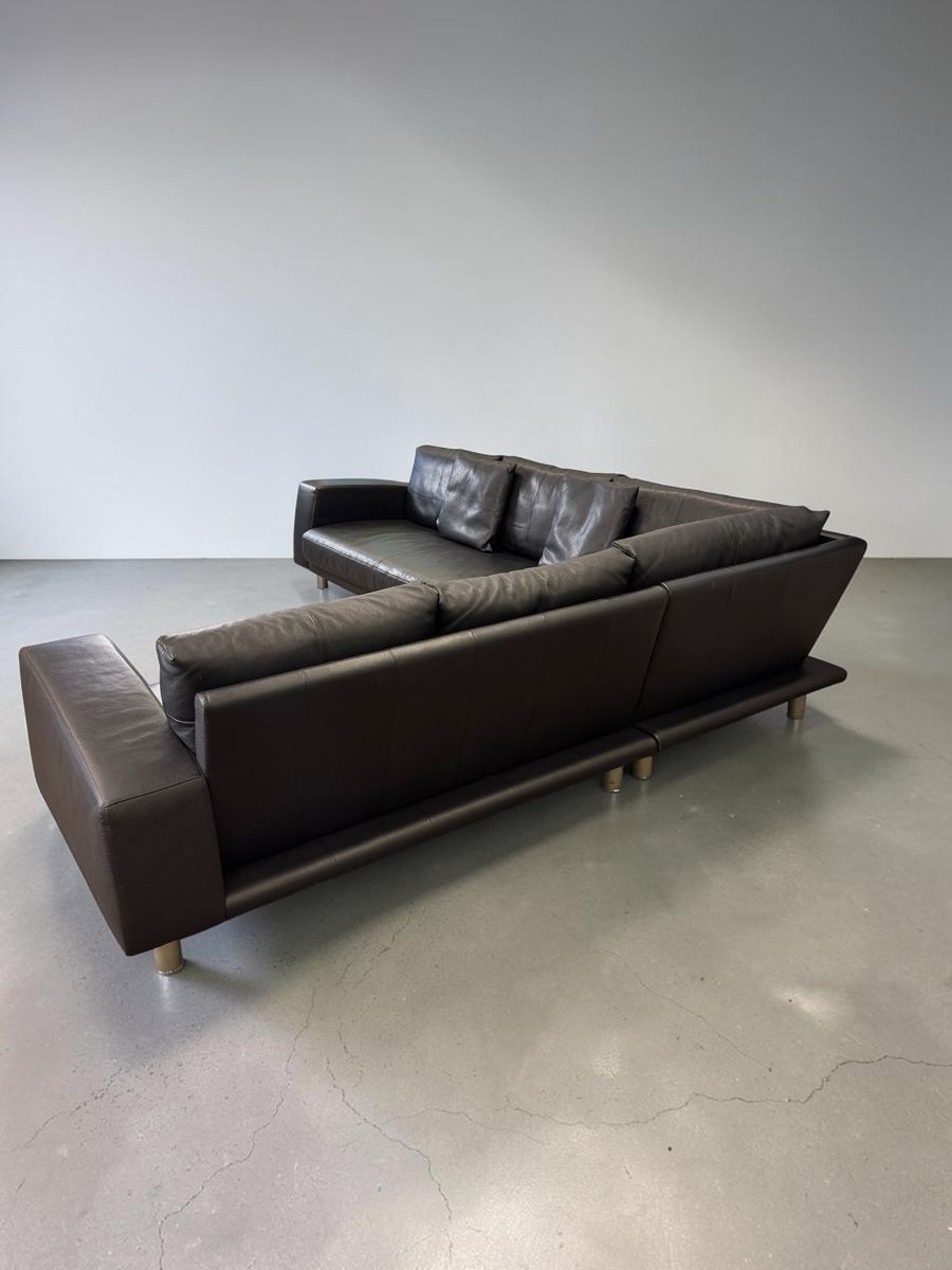 Sofas: Ecksofa Dreipunkt aus schwarzem Nappaleder – D'occasion à Fehraltorf par Sofalab.swiss 3