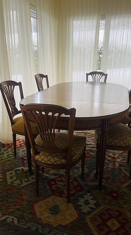 Set di tavolo e panche: Table de salle à manger massif Extensible avec 6 chaises – Usato da Bulle venduto da oko_9l6f 2