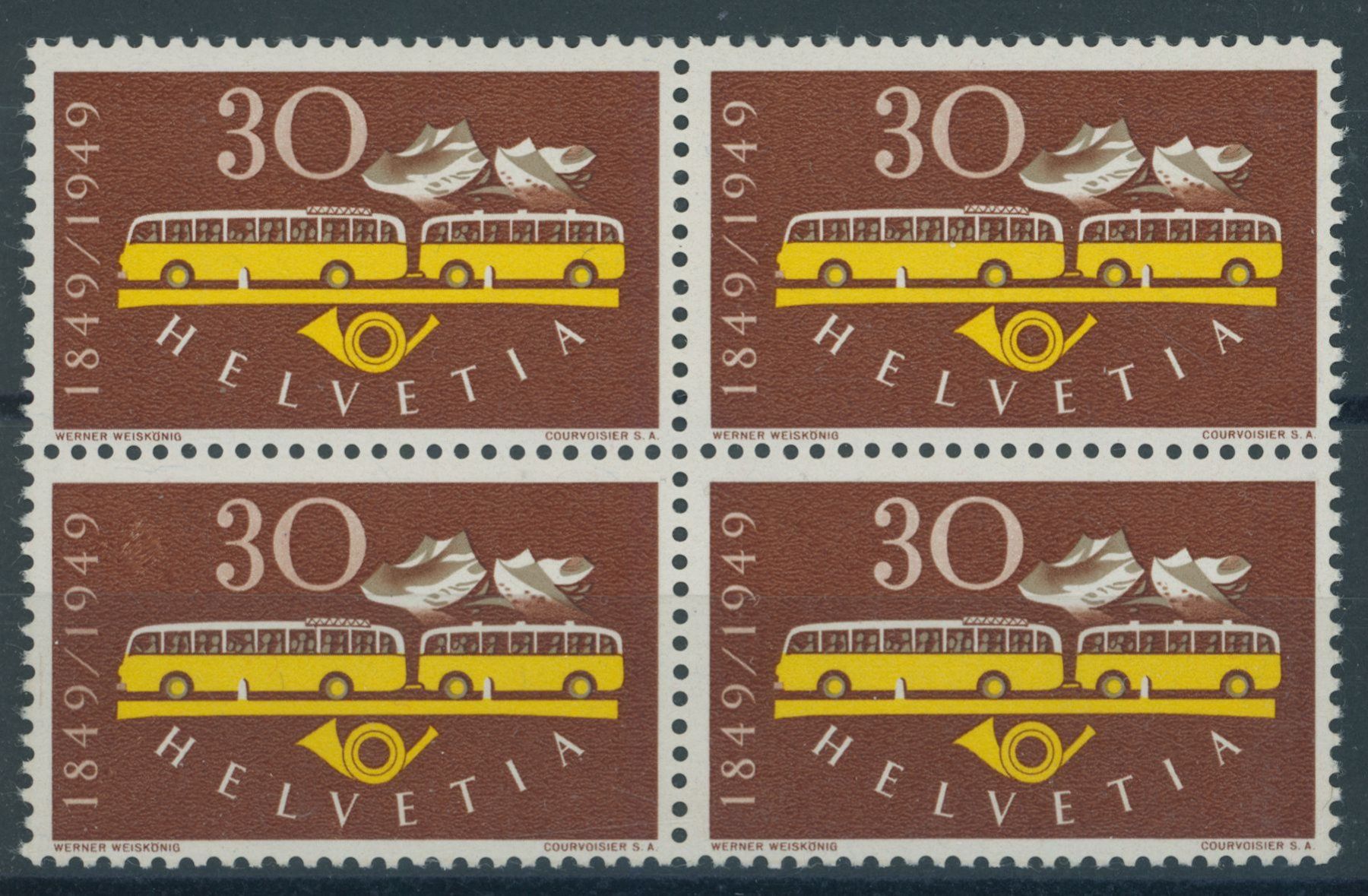 Tous les timbres: 1949 - Post - Abart - postfrisch ** – Neuf (Voir description) à Schindellegi par leecollect