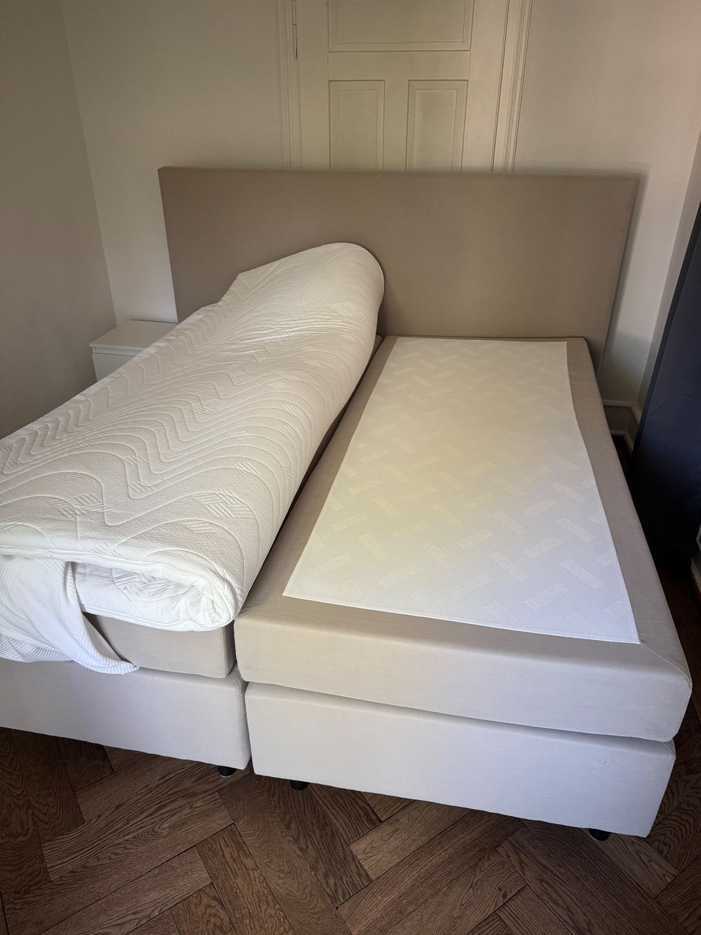 Betten: Boxspringbett (180 × 200 cm) grau – Gebraucht aus St. Gallen von tob_5j2g 5
