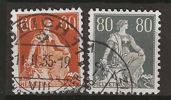 Tutti i francobolli: CH140z - Helvetia épée 140z-141z  obl. – Usato da Trélex venduto da Phil_Albert