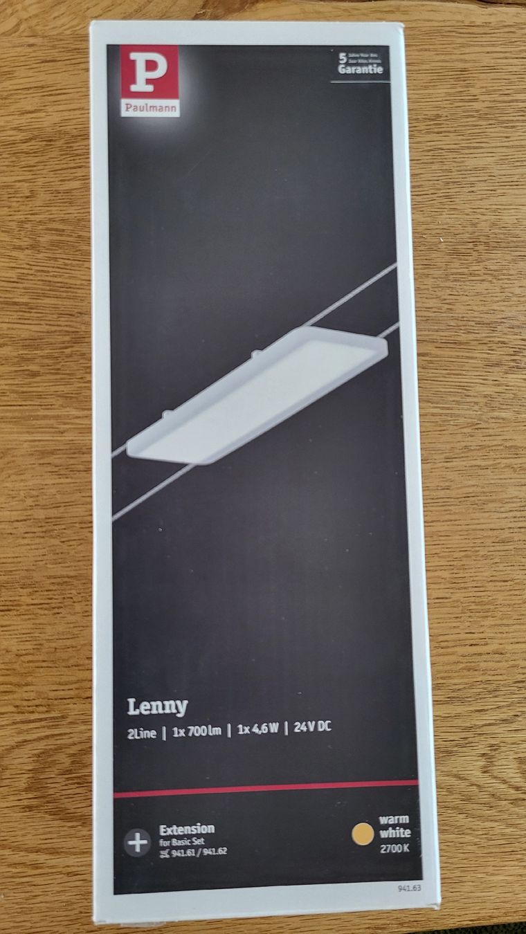 Paulmann Lampade: Paulmann Lenny Panel 2Line, 700lm, Neu Seilsystem – Nuovo e nell'imballaggio originale da Möhlin venduto da brodieph