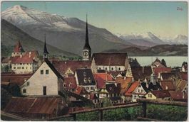 ZG 56 Zug Stadt vor Bergen und See 1917