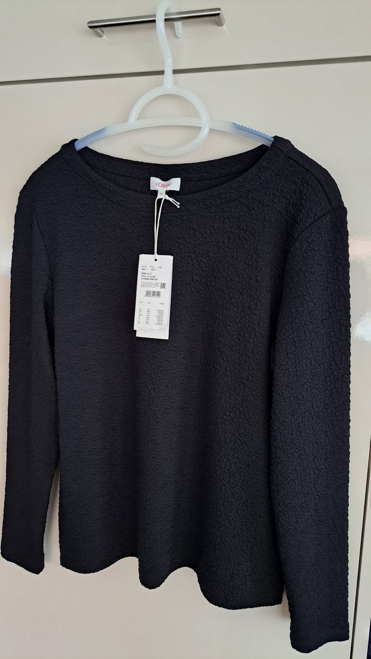 S.Oliver T-shirt: Sweatshirt mit Jacquard-Muster – Nuovo e nell'imballaggio originale da Elgg venduto da Semmerli 2