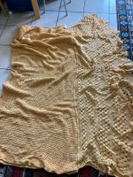 Copriletto arancione chiaro realizzato a mano 270x190 cm
