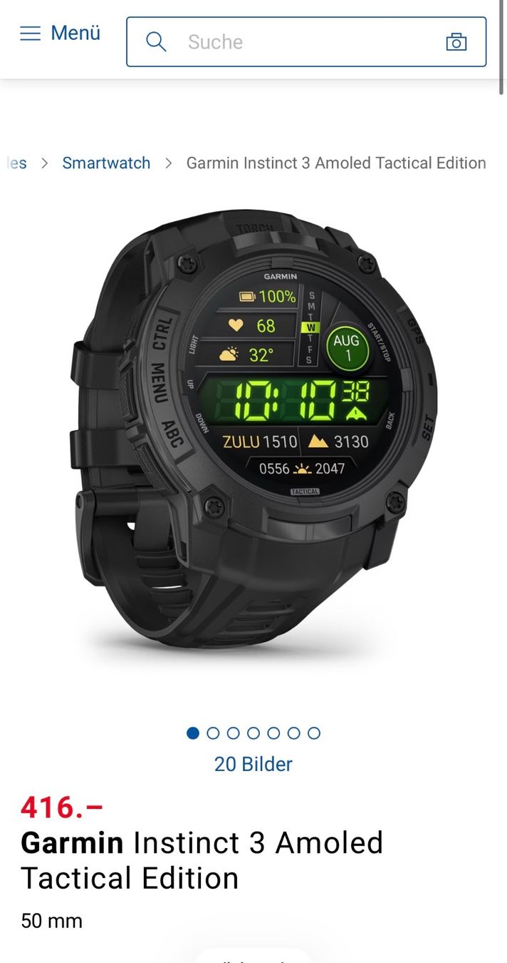 Garmin Smartwatch: Garmin Instinct 3 Amoled Tactical 50mm NEU – Nuovo (secondo la descrizione) da Zürich venduto da Jack.P 1