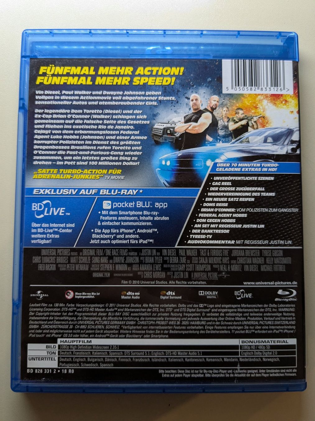 Tutti i DVDs: Fast & Furious 5 [Blu-ray] – Usato da Port venduto da gecotom 1
