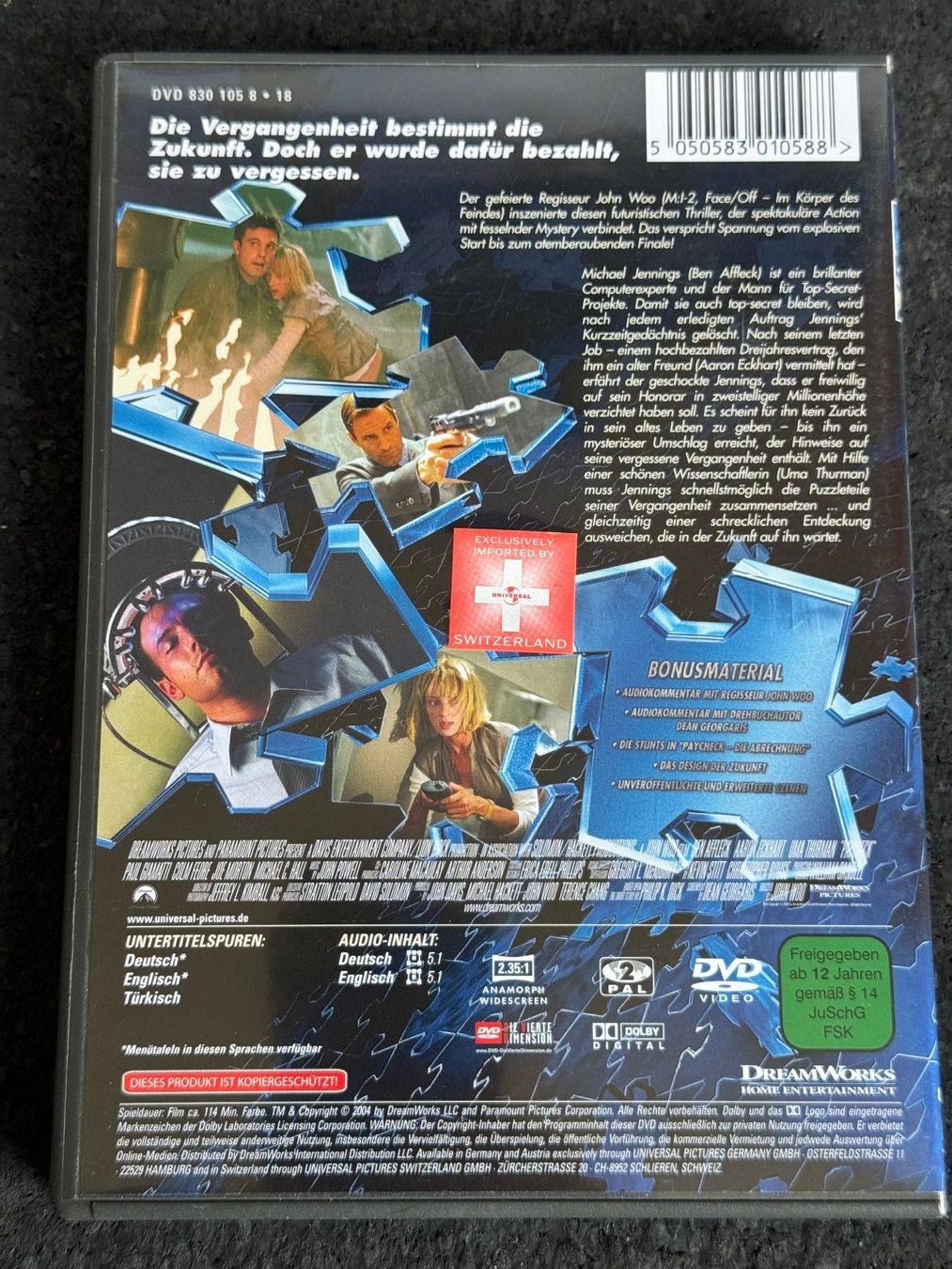 Alle DVDs: Paycheck "Die Abrechnung" DVD DE/EN – Gebraucht aus Fribourg von tschjoly 1