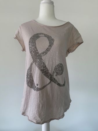 Trendiges Sommer T-Shirt mit Strass Baumwolle Grösse M