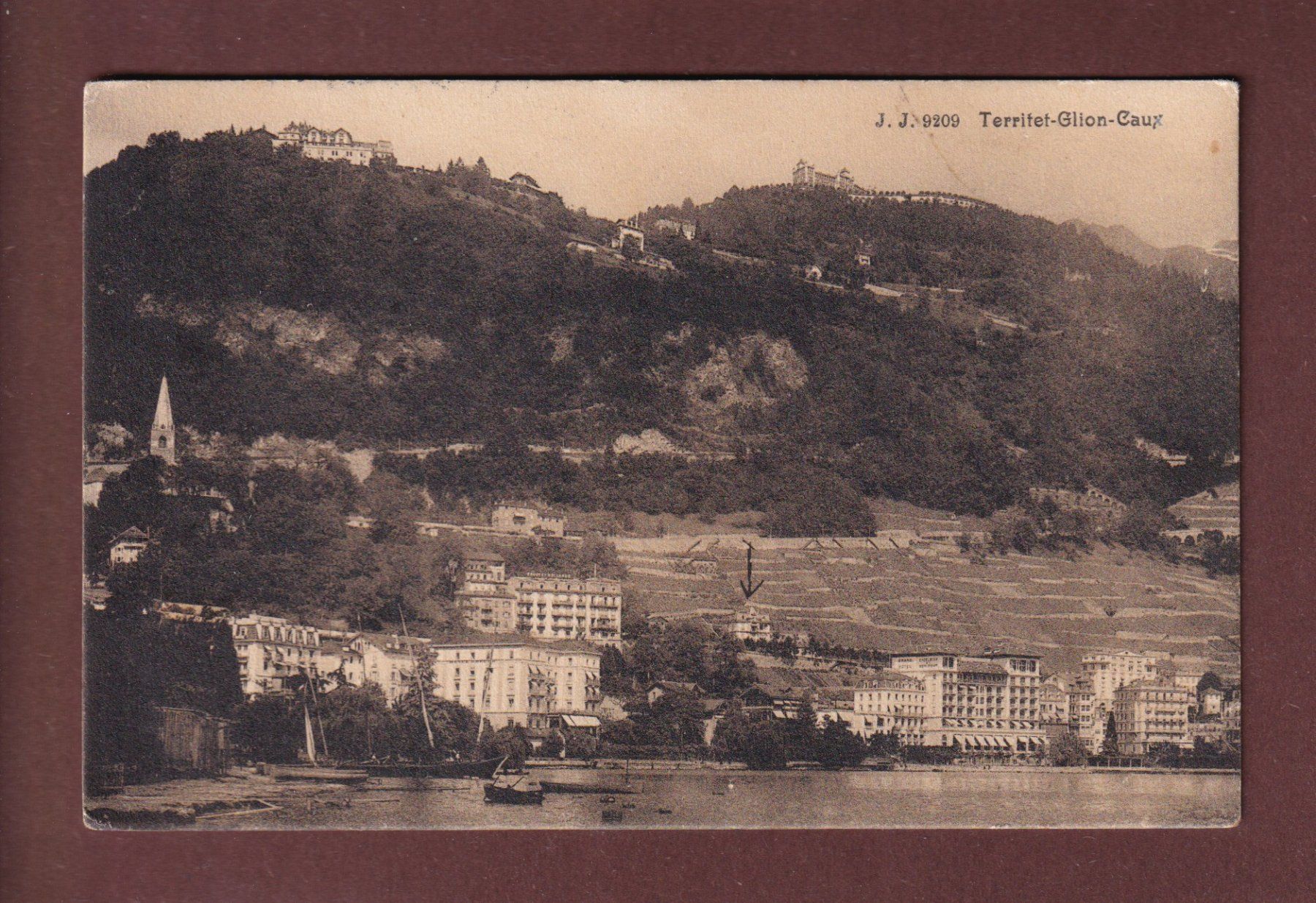 Cartoline postali: TERRITET - GLION - CAUX - 1923 – Usato da Pully venduto da nicecards-shop