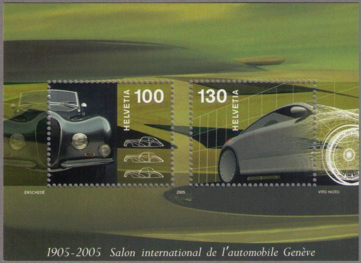 Tutti i francobolli: 2005 Autosalon Genf Sonderblock ** – Usato da Unterägeri venduto da PhilatelieStudiger