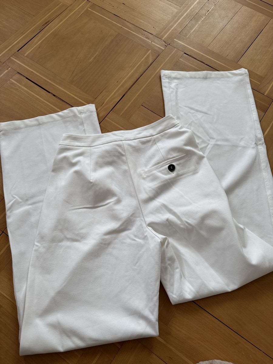 Bershka Pantaloni: Bershka Stoffhose, weiss, Grösse 36 – Usato da Wittenbach venduto da Apicel 3