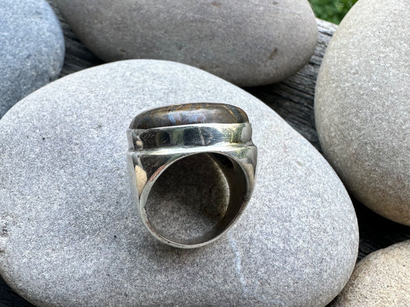 Anelli: Massiver Silberring (925) mit Bronzit – Usato da Muri AG venduto da Shoshana5 3