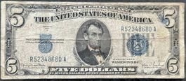 5 Dollar Schein Silberzertifikat USA 1934 - Sammlerstück!