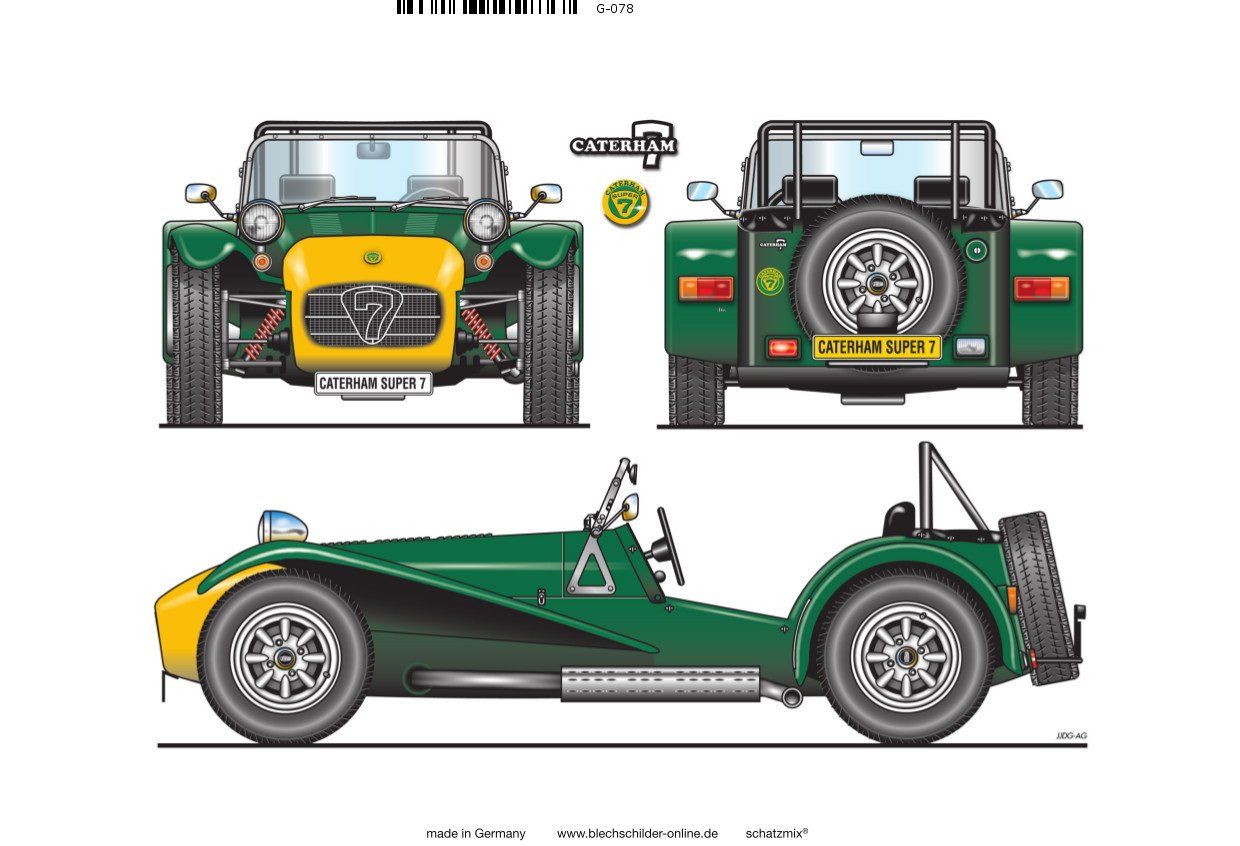 Insegne: Blechschild-CATERHAM SUPER 7 – Nuovo e nell'imballaggio originale da Rupperswil venduto da big-one-sale