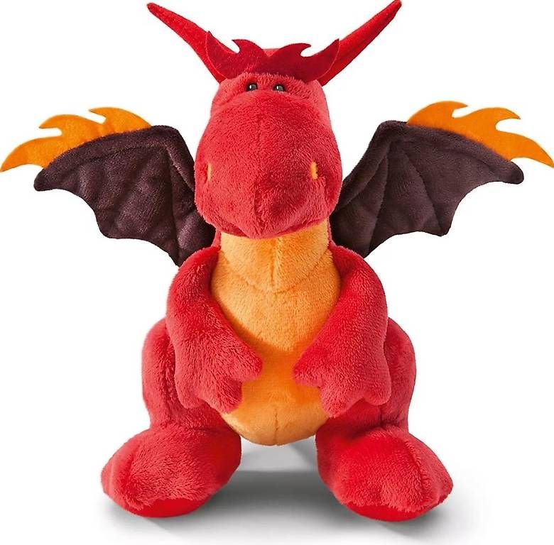 Jouets: Plüsch-Feuerdrache sitzend, orange/rot – D'occasion à Tenniken par casino05