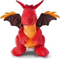 Plüsch-Feuerdrache sitzend, orange/rot