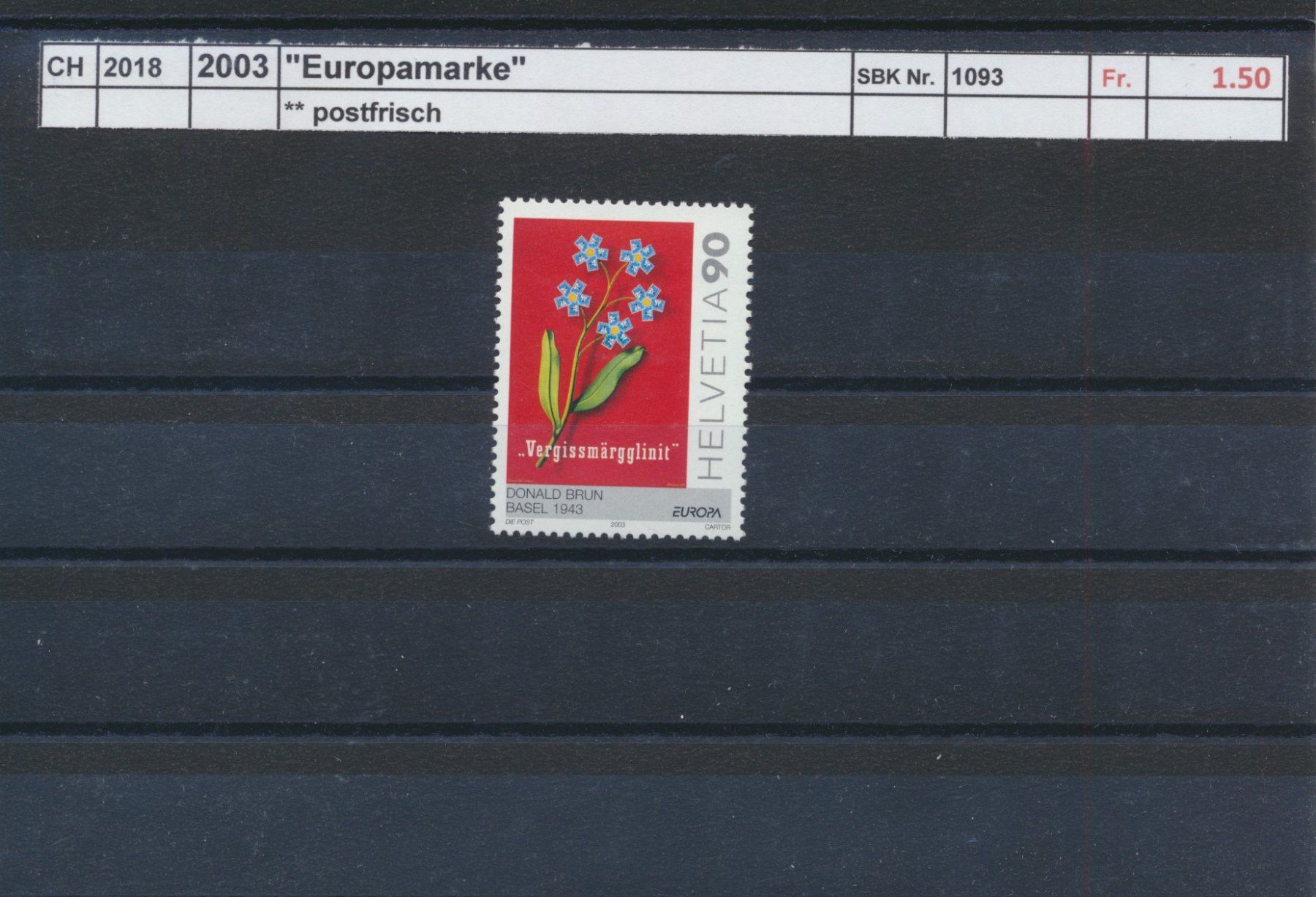 Tutti i francobolli: 2003 "Europamarke", ** postfrisch – Nuovo (secondo la descrizione) da Winterthur venduto da Zupogeru