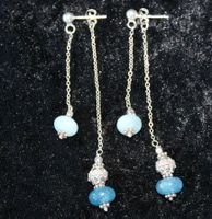 Ohrhänger mit blauen Steinchen und 925-er Silber