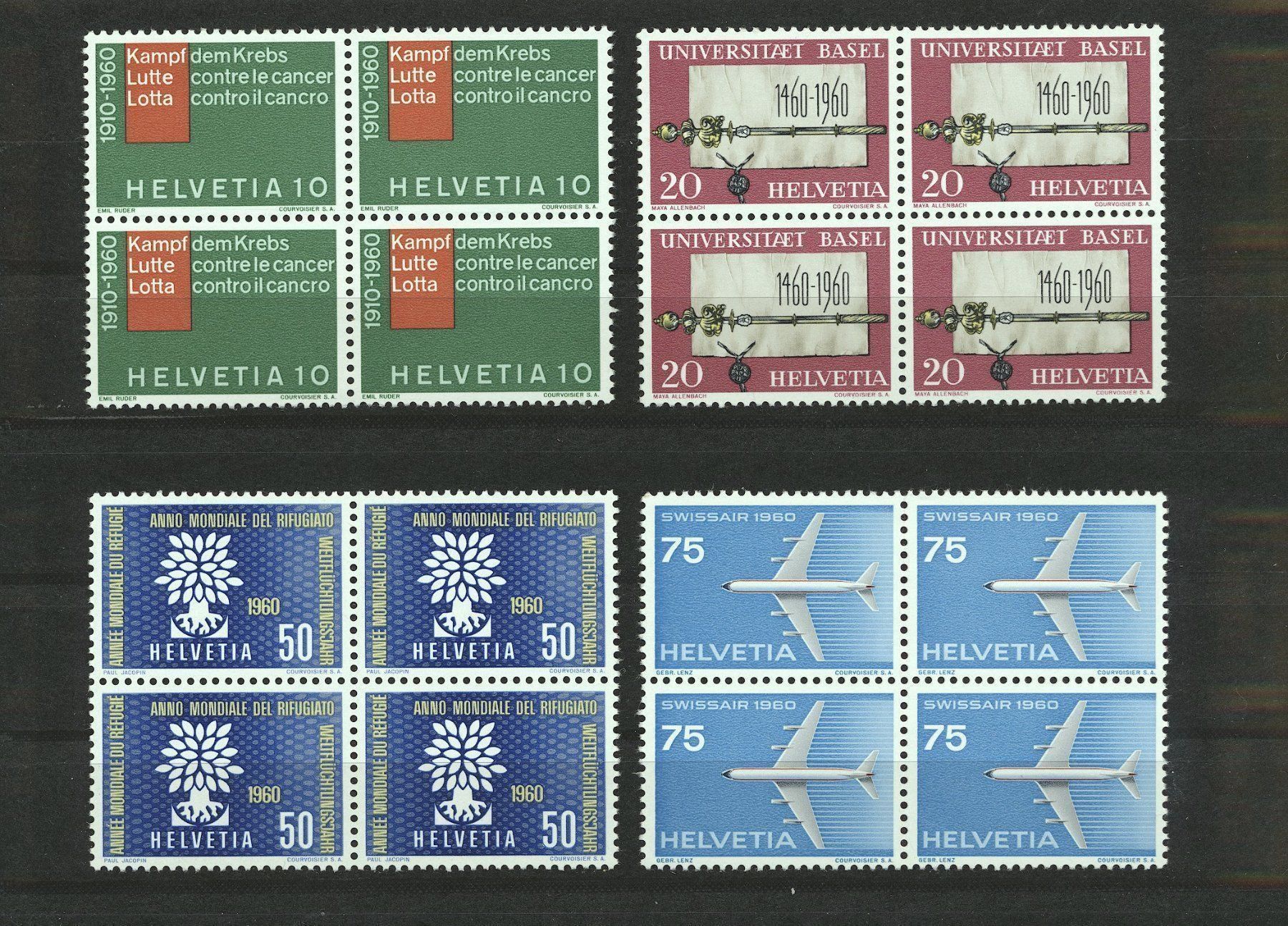 Tutti i francobolli: 1960 Werbe Viererblöcke postfrisch ** – Usato da Nesslau venduto da andi_hon