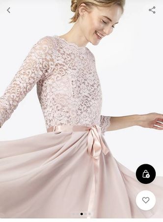 SWING Spitzen-Cocktailkleid mit Chiffon-Rock Rosé, Gr. 36