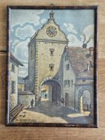 Lithografie Stadtansicht - Mühlentor Rheinbrücke