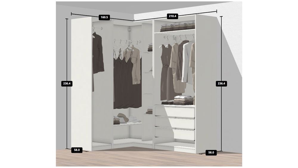 IKEA Pax Eckschrank weiss, Höhe 236 cm (Gebraucht) in Niederuzwil für ...