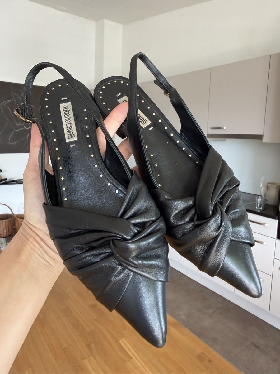 Roberto Cavalli Damenschuhe: Roberto Cavalli Black Leather Slingbacks, Size 37! – Gebraucht aus Zürich von gracieteS 5