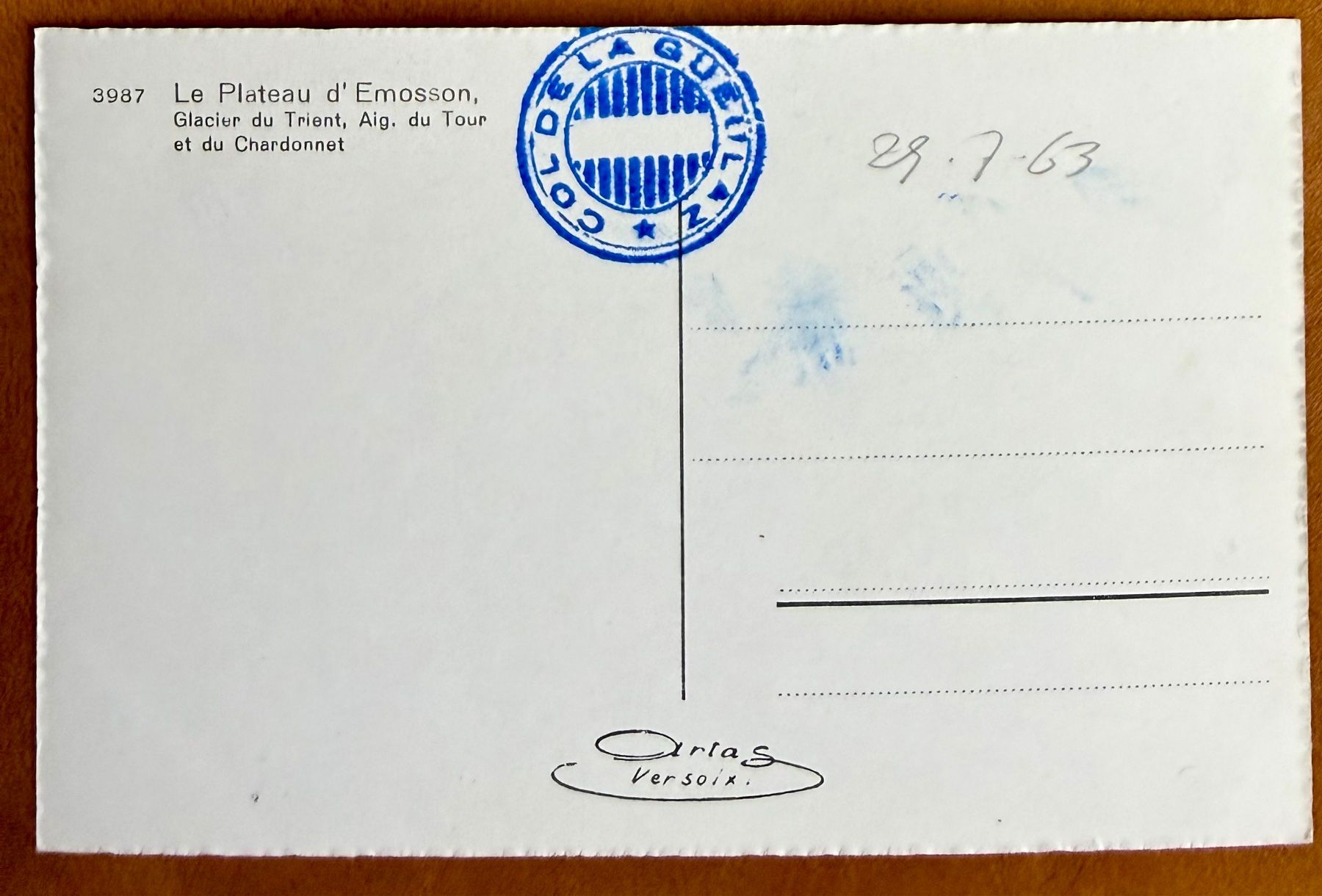 Cartoline postali: Emosson - Le Plateau d'Emosson 1963 – Usato da Lutry venduto da Ediego 1