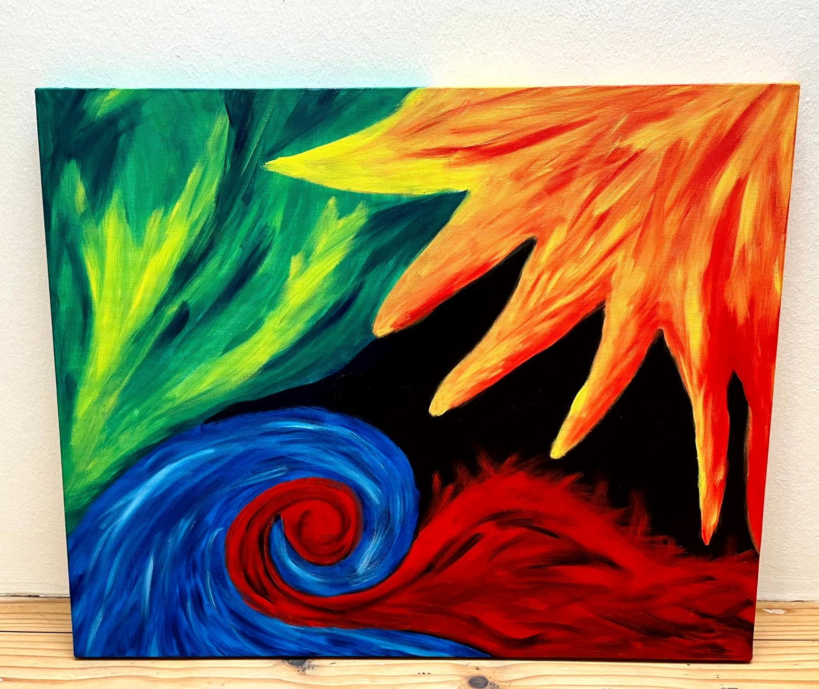 Dipinti: Bild "Elemente" Acrylfarbe 55x45 – Usato da Muttenz venduto da Hilzestei