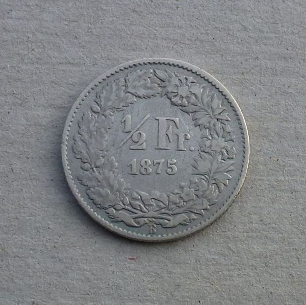 Tutti le monete: ++ 1/2 Franken 1875 – Usato da Walkringen venduto da Casablanca777