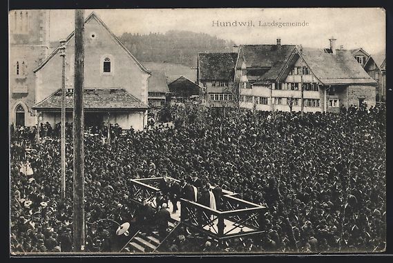 Ansichtskarten: AK Hundwil, Landsgemeinde, 1913 – Gebraucht aus Berlin von bartko-reher
