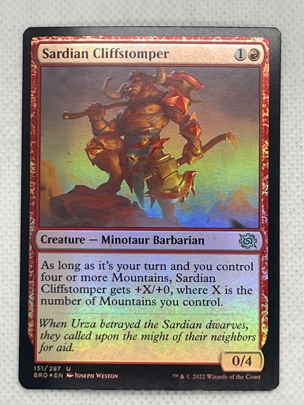 Magic The Gathering Sammelbilder & Trading cards: Sardian Cliffstomper Foil – Gebraucht aus Hinterkappelen von Kim1992